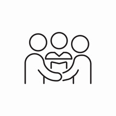 group people hug icon sign vector