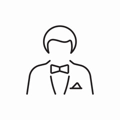 male waiter icon sign vector