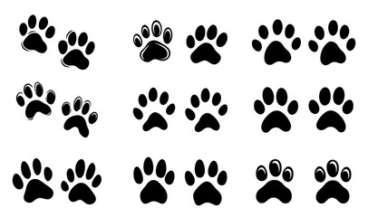 Fototapeta premium Dog feet black Silhouette vactor 