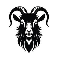 Obraz premium Black Goat Head. Goat Head Vector. Goat Head icon. Goat Head logo. Goat logo. Goat Head silhouette.