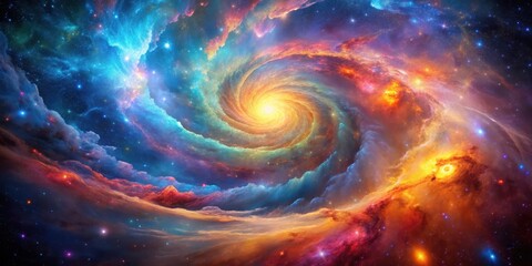 Obraz premium Vibrant cosmic nebula with swirling colors and celestial beauty, nebula, vibrant, cosmic, space, galaxy, stars, astronomy