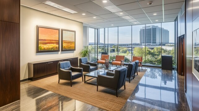  The professional environment conveys a sense of sophistication and business focus