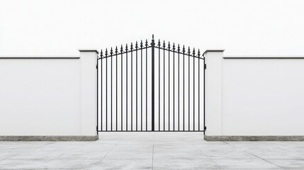  simple wrought iron gate featuring vertical bars and a straightforward design