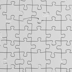 White Puzzle Solved Blank Mockup Problem Solving Game Brain Teaser 