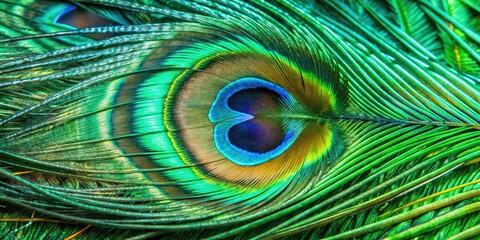 Fototapeta premium Vibrant peacock feather with a stunning eye pattern.