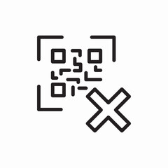 cancelled qr code icon sign vector