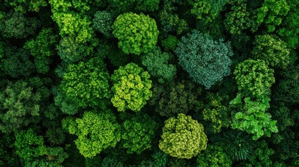 Naklejka premium Lush Green Forest Canopy from Above