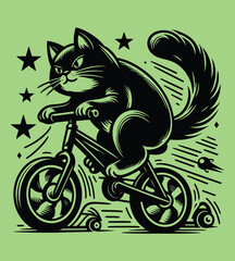 Cat funny silhouette vector