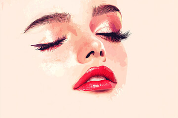 close up drawing of a woman face