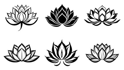 Lotus flower symbol logo vector
