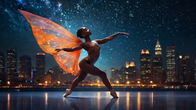 elegant ballet dancer in beautiful costume