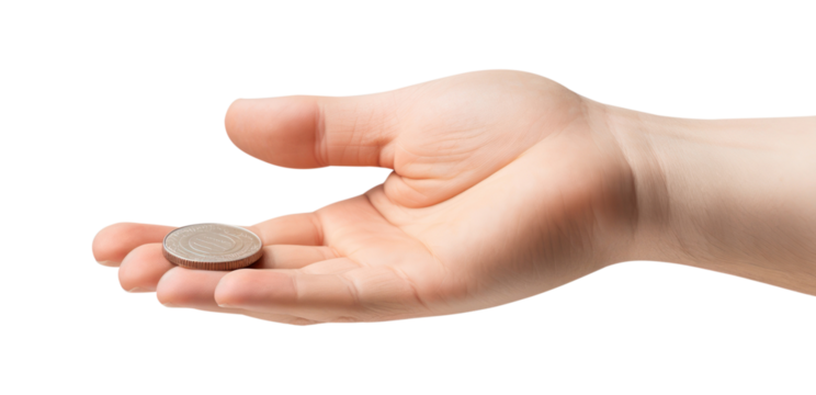 PNG hand tossing a coin.