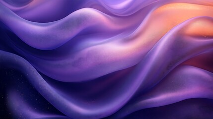 Abstract purple and orange flowing waves background.