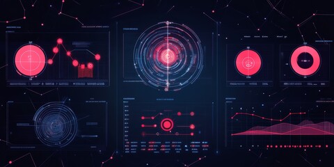 Fototapeta premium Data Visualization of Risks: Depict a visual representation of risk data, highlighting key risks and their potential impact on the organization.