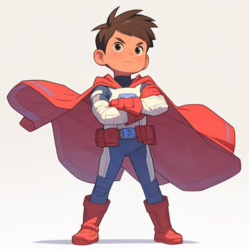 Illustration of a young superhero