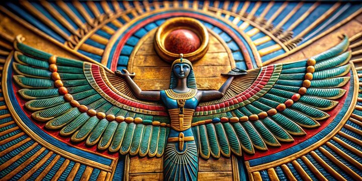 Ancient Amun Ra Symbol Representing Egyptian Mythology and Cultural Significance in Art and History