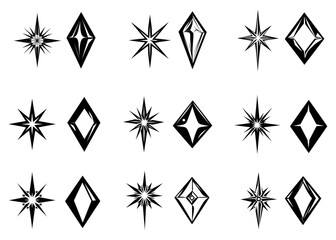 Doodle magic symbol. Diamond icon isolated on white. Hand drawing line art. Sketch vector stock illustration.