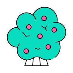 fruit tree line icon vector. fruit tree sign. isolated symbol illustration