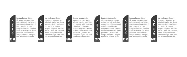 Very simply infographic design with 6 options or steps. Infographics for business