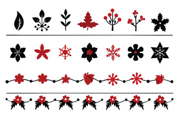 This elegant  floral Christmas border design showcases intricate floral patterns, perfect for holiday cards, festive decorations, and seasonal digital templates. Ideal for creative prints and projects