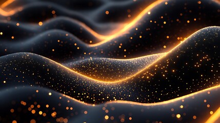 Abstract background with glowing particles.