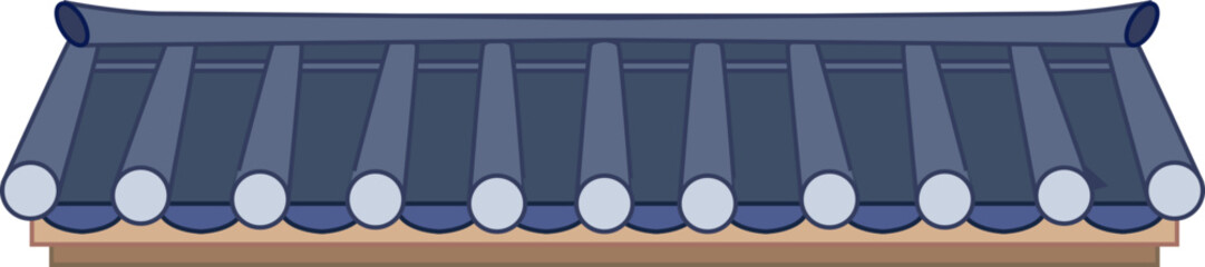 전통 한옥 가옥 지붕 테두리 그래픽 일러스트 장식 요소