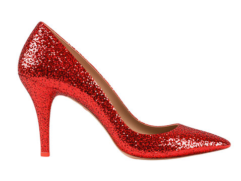 pointed glitter heels
