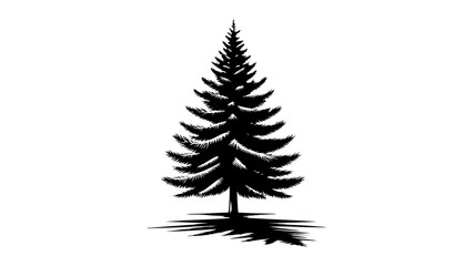 Fototapeta premium Spruce tree silhouette vector illustration.