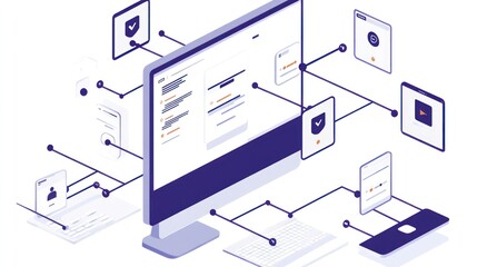 A decentralized identity protection platform displayed on a computer, with blockchain-based security for safeguarding online personal data