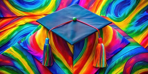 Artistic Illustration of a Graduation Robe with Cap in a Colorful and Creative Style for Celebrations
