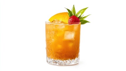 Refreshing Orange & Strawberry Cocktail
