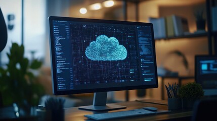 A secure cloud backup platform being used for encrypted business data storage, displayed on a desktop screen