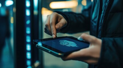 A user setting up multi-factor authentication for their online accounts, ensuring strong security through biometric and code-based login
