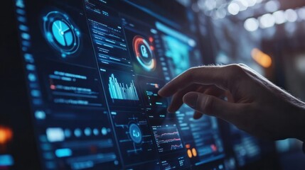 Obraz premium A user utilizing an antivirus software dashboard, monitoring and protecting against cyber attacks and data breaches