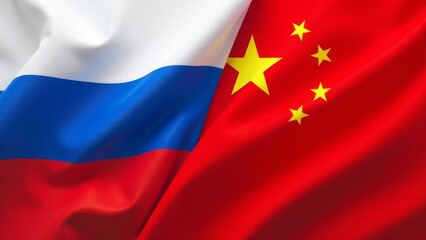 Flag of the Russian Federation and the People's Republic of China.