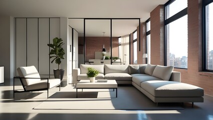 minimalist loft interior design of modern living room