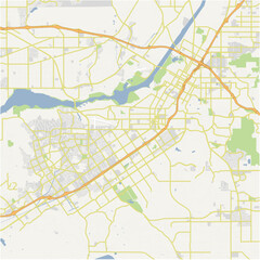 Fototapeta premium Map of Riverside in California in a normal road map style. Contains layered vector with roads water, parks, etc.