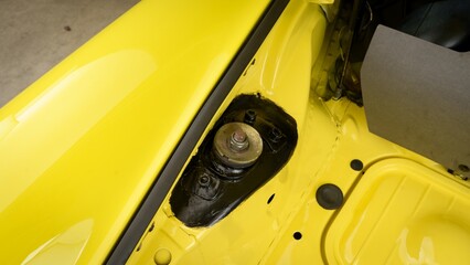 Shock mount on a car