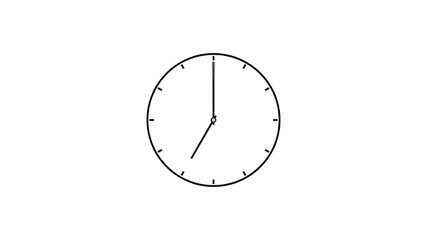 White background clock video footage. New analog clock animation.