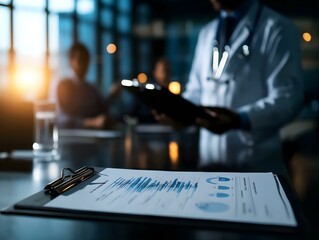 Medical report on desk in doctor's office