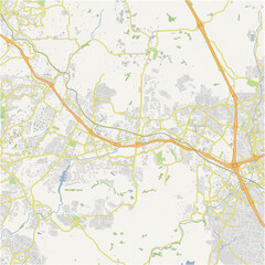 Naklejka premium Map of San Marcos in California in a normal road map style. Contains layered vector with roads water, parks, etc.
