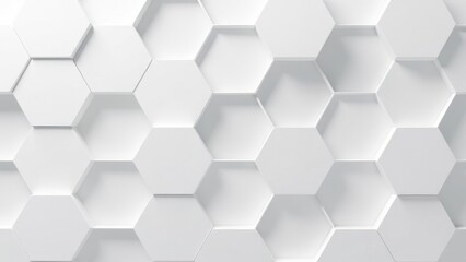 Fototapeta premium Background with white hexagons 3D rendering.