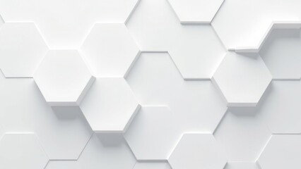 Background with white hexagons 3D rendering.