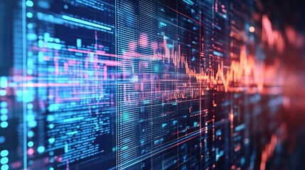 Abstract Data Visualization with Colorful Lines and Grids