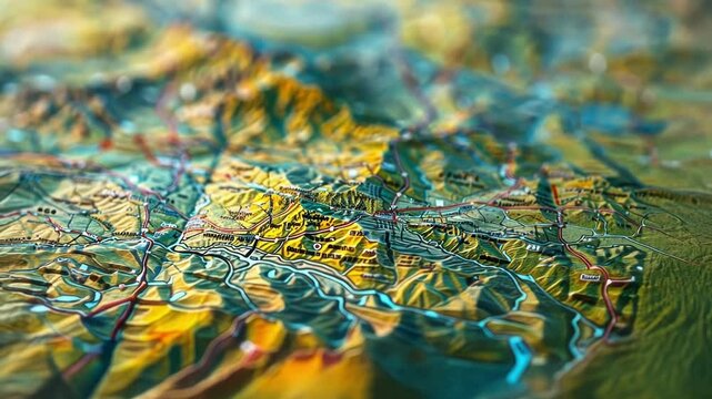 Detailed paper map is showing roads and relief features making it ideal for planning a safe trip and getting ready for adventure