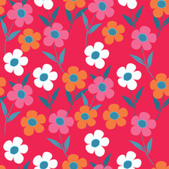 textile design with cute flowers pattern image