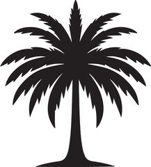 Palm tree vector silhouette image, generative AI