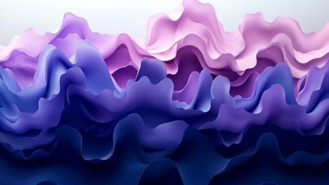 Abstract violet and pink wave pattern, dimensional artwork. Modern design and color concept