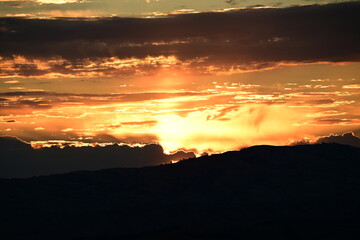 sunset in the mountains