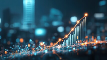 Obraz premium Growing Data Trend Visualization for Finance and Analytics